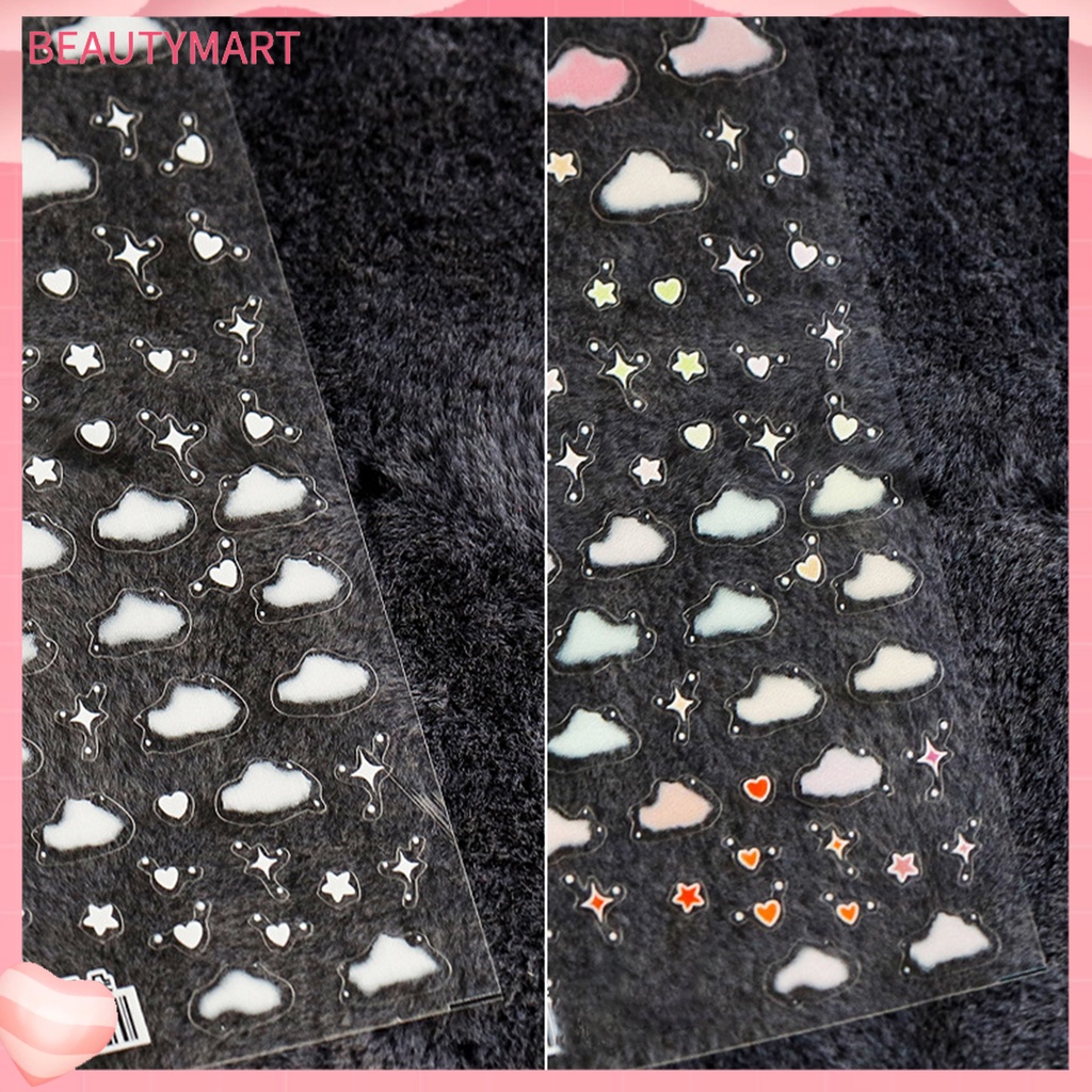 Miếng Dán Trang Trí Móng Tay Hình Đám Mây Nhiều Màu Siêu Mỏng