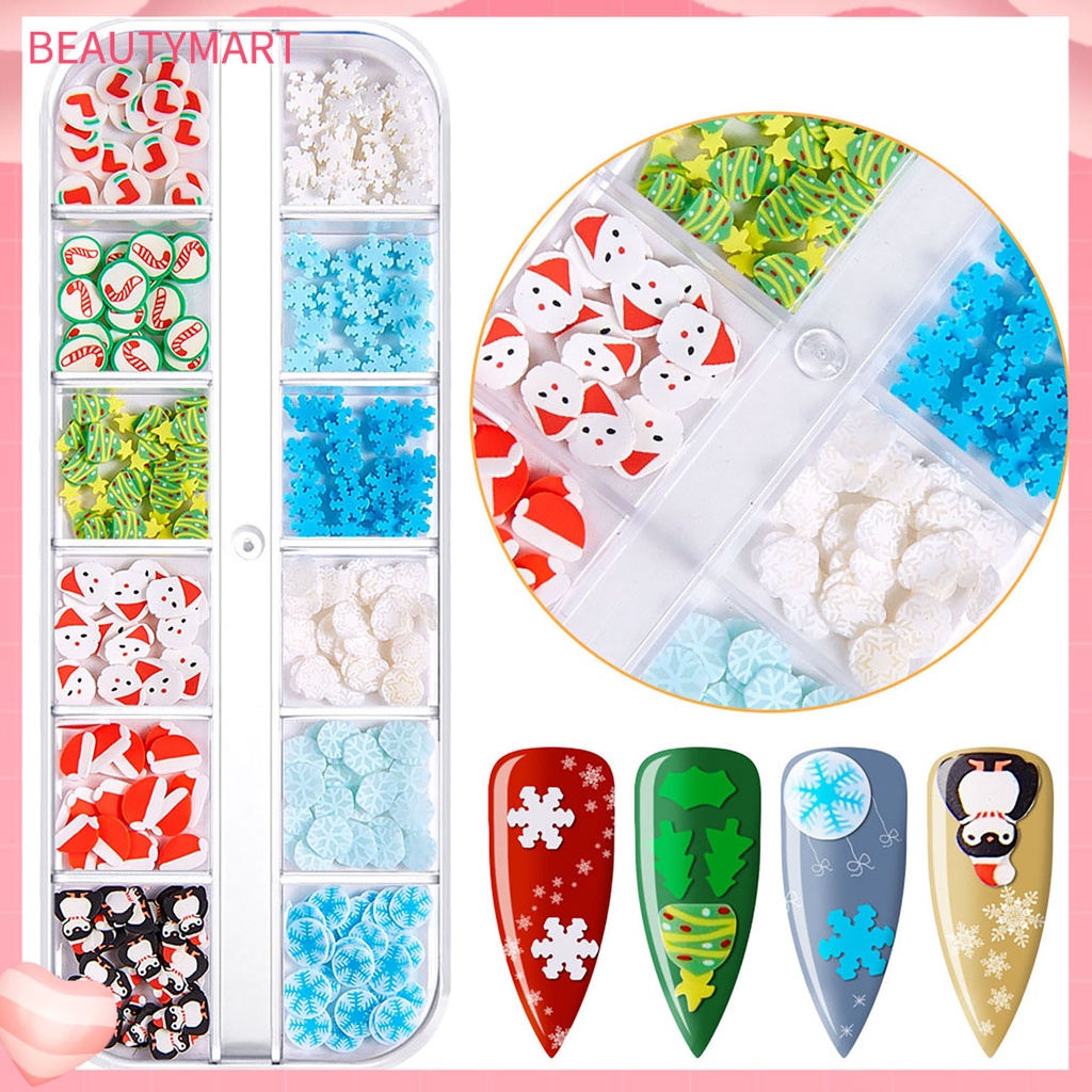 1 Hộp Phụ Kiện Trang Trí Móng Nghệ Thuật Tạo Hiệu Ứng 3D Siêu Mỏng Phong Cách Giáng Sinh Dành Cho Bạn Nữ
