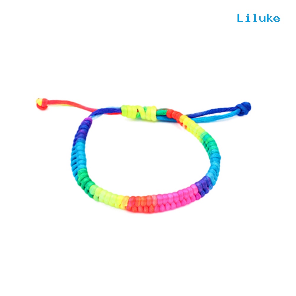 Vòng Tay Dây Bện Màu Cầu Vồng Dạ Quang Thời Trang Cho Nữ