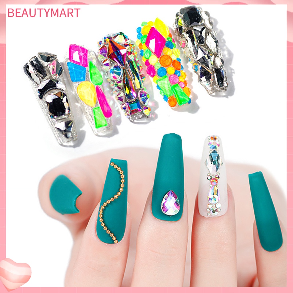 Hộp 12 Ngăn Đựng Hạt Đá Trang Trí Móng Tay Gọn Nhẹ DIY