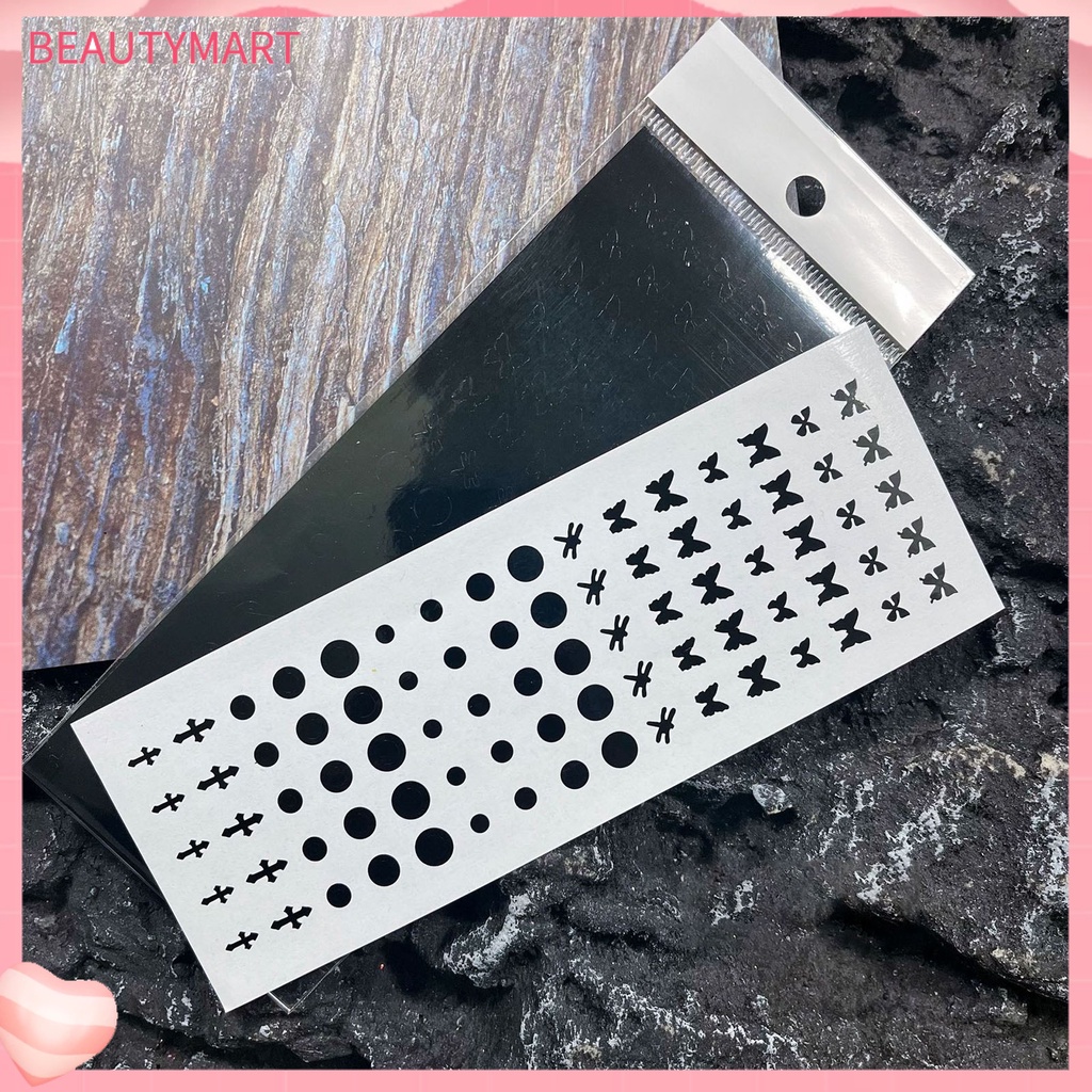 Bộ 7 Khuôn Dán Trang Trí Móng Tay Hình Trái Tim / Ngôi Sao / Bươm Bướm Xinh Xắn