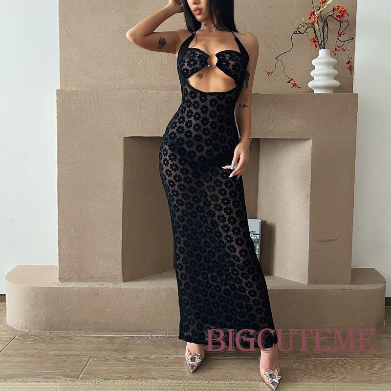 Đầm Hai Dây Dáng Dài Ôm Sát Hở Lưng Thời Trang Đường Phố Dành Cho Nữ