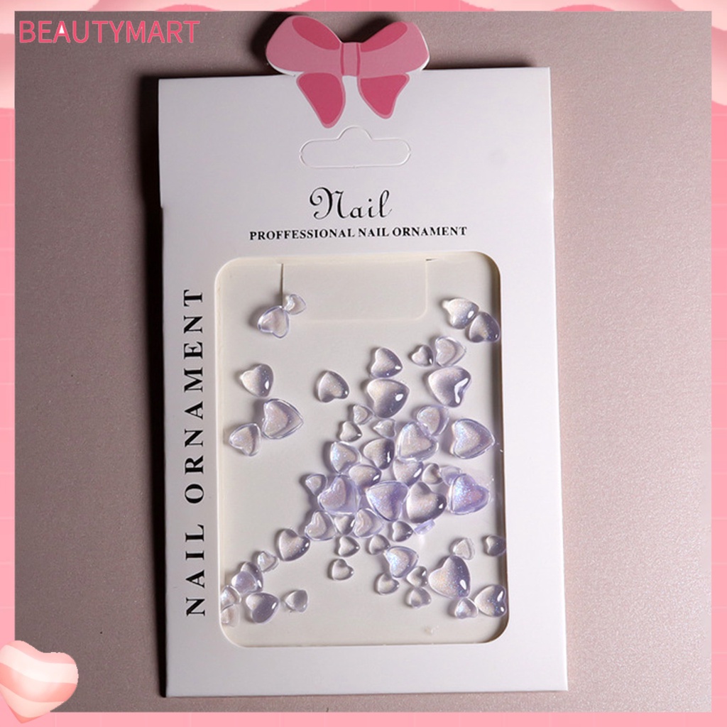 1 Hộp Phụ Kiện Trang Trí Móng Tay 3D Hình Trái Tim Tinh Tế Chống Nước