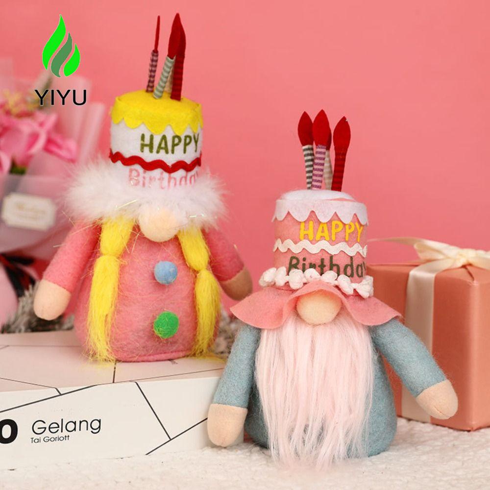 YIYU 1 Búp Bê Nhồi Bông Hình Vô Diện Handmade Trang Trí Tiệc Sinh Nhật