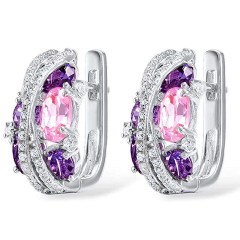 Ygt Đôi Khuyên Tai Vòng Đính Đá Zircon Thời Trang Cho Nữ