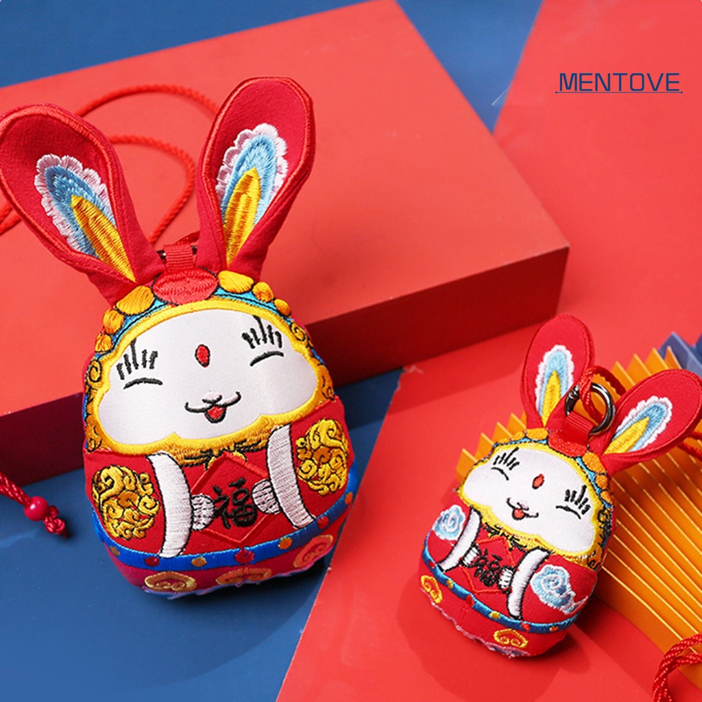 Đồ chơi nhồi bông Vải Mềm Thêu Hình Thỏ Phong Cách Trung Hoa 2023