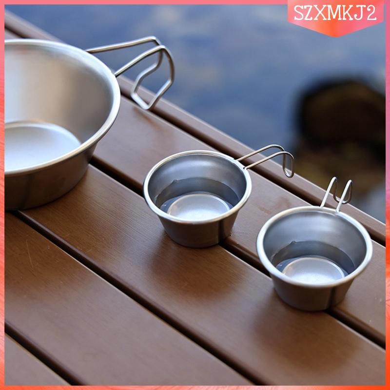 Bộ 2 Tô Đựng Thức Ăn Bằng Thép Không Gỉ Thiết Kế Nhỏ Gọn Tiện Dụng Mang Theo Du Lịch Cắm Trại