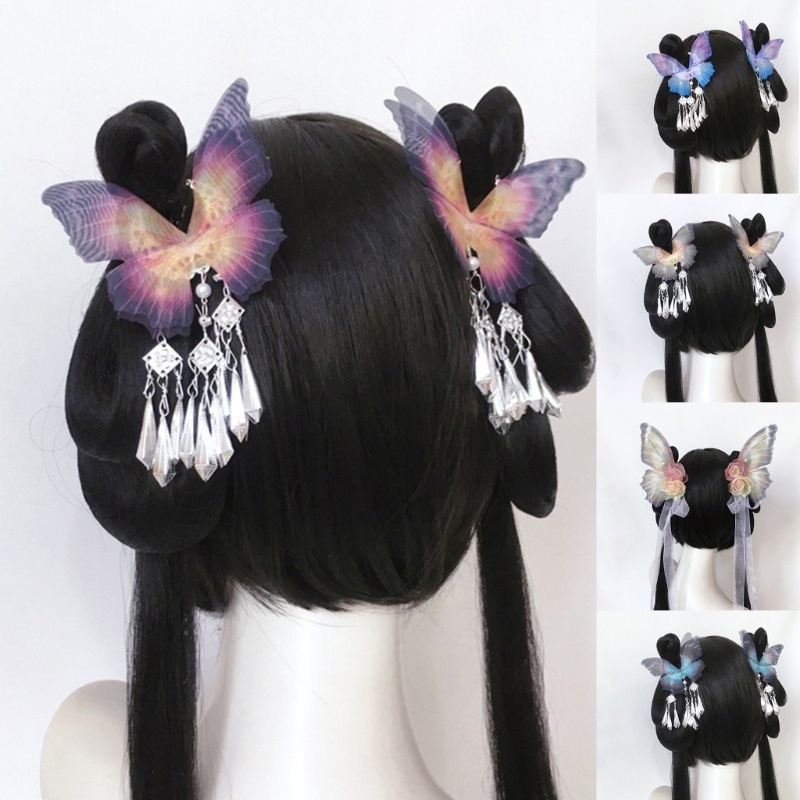 Kẹp Tóc Đuôi Ngựa Bằng Vải Tuyn Đính Tua Rua Màu Bạc Thời Trang Mùa Hè