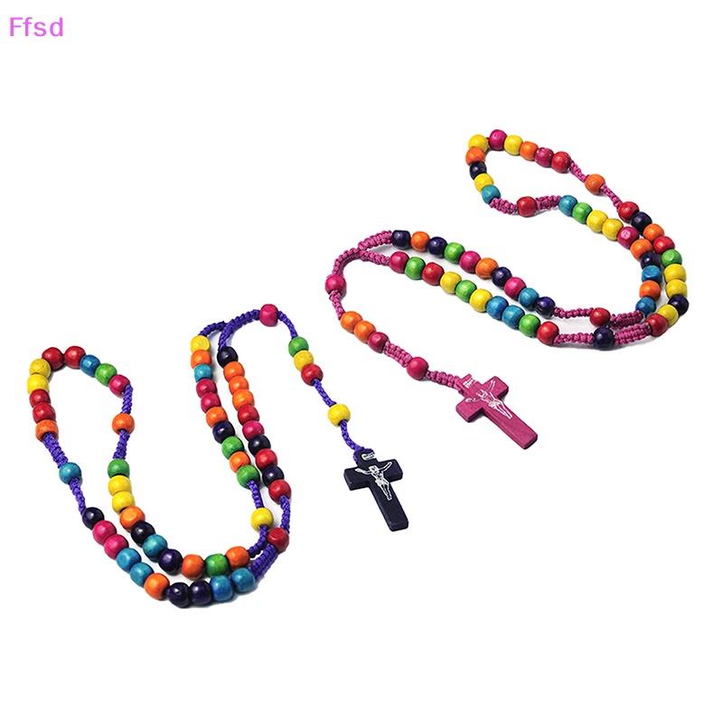 Vòng cổ Chuỗi Hạt Mặt Thánh Giá Bằng Hạt Màu Công Giáo Cho Nam Và Nữ