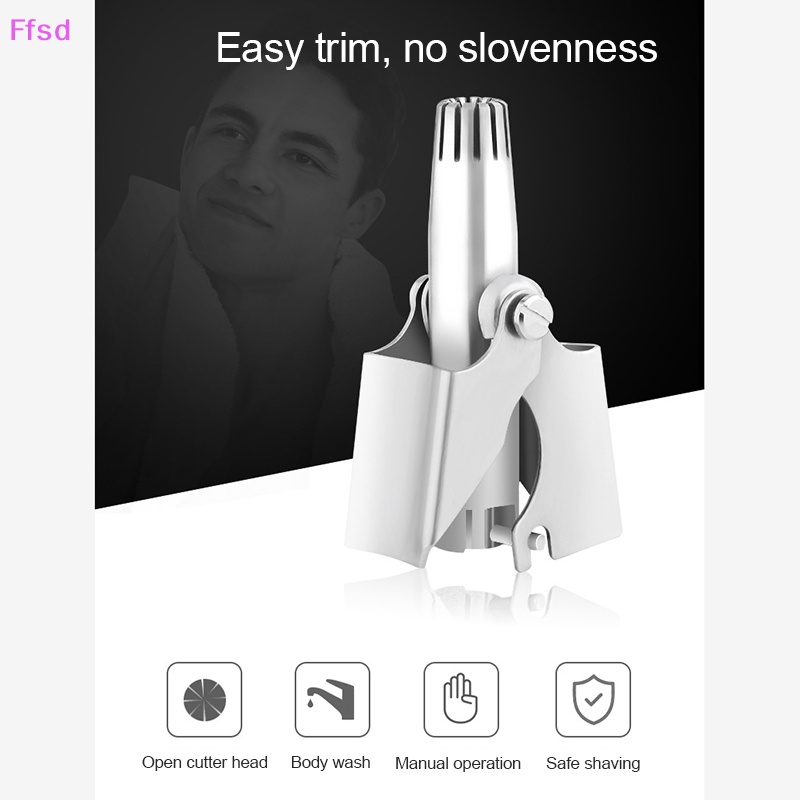 {Ffsd} Máy Tỉa Lông Mũi Bằng Thép Không Gỉ Rửa Được Cho Nam Giới