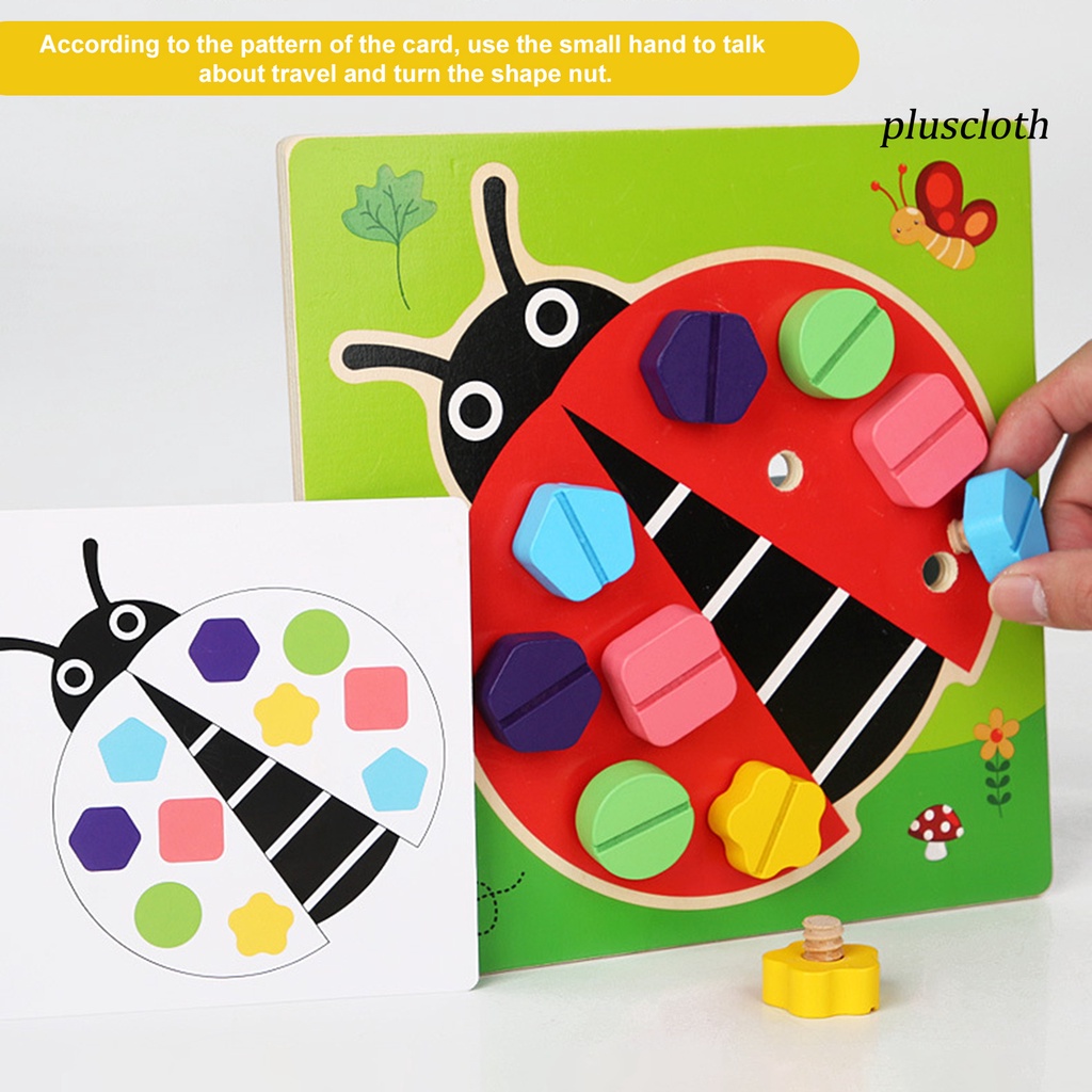 1 Cặp Đai Ốc Giải Trí Viền Mịn Kèm Đĩa Lót Bằng Gỗ Dành Cho Trẻ Em