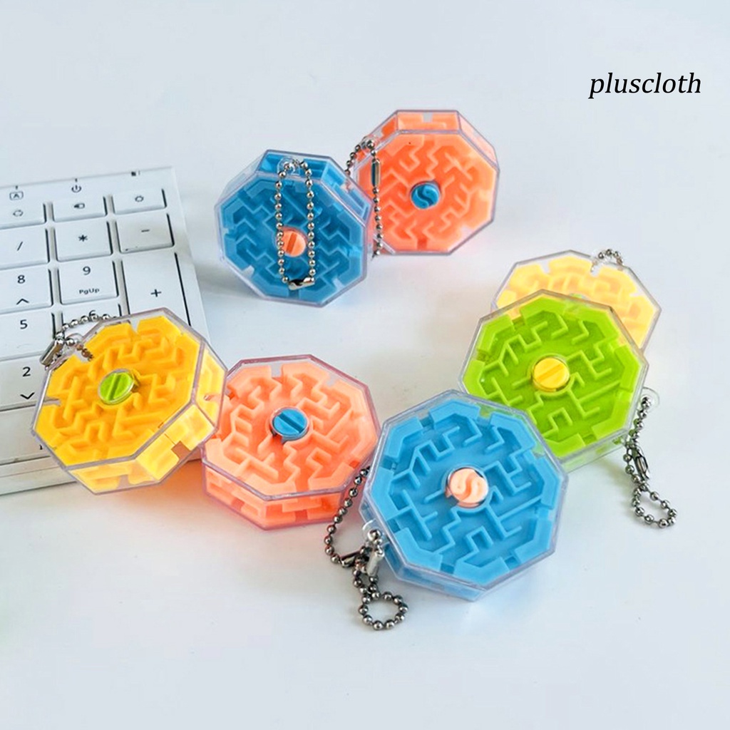 Bộ 3 Mặt Dây Chuyền Hình Mê Cung 3D Nhiều Màu Sắc Sống Động Kèm Móc Khóa Dành Cho Trẻ Em