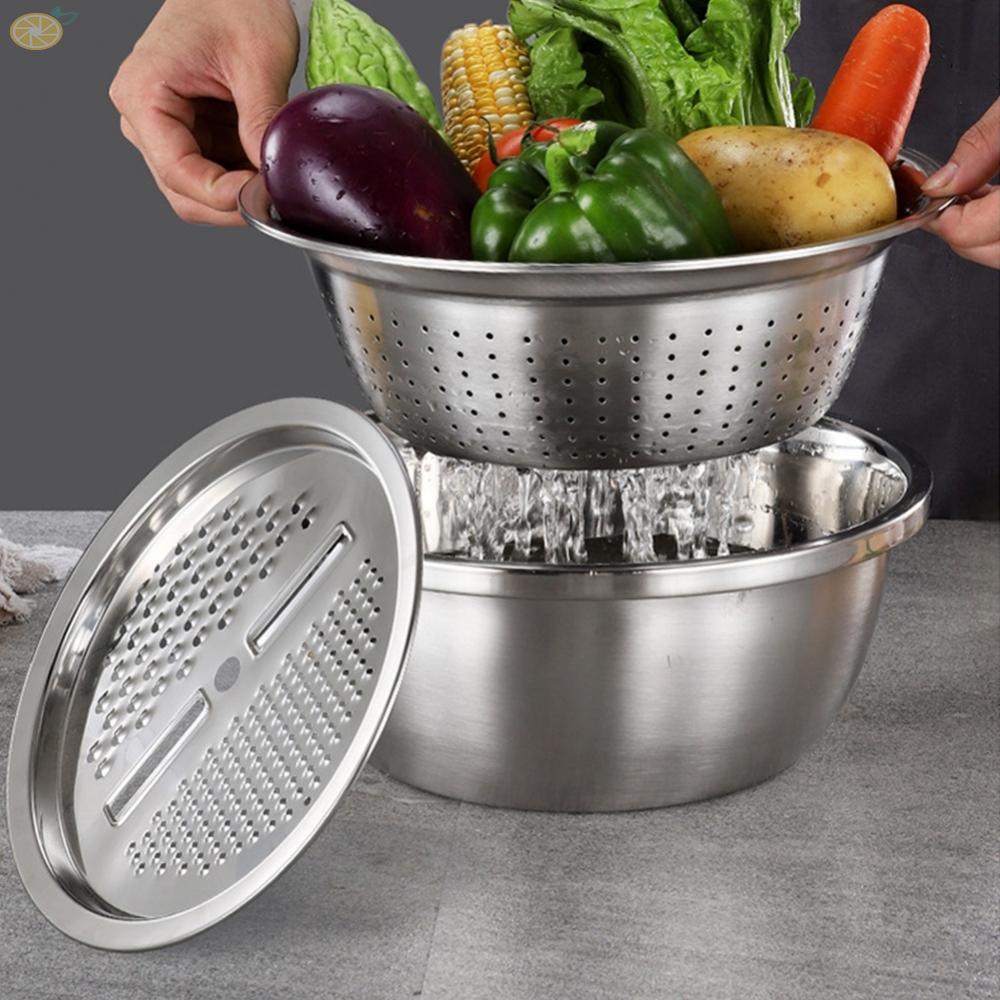 【VARSTR】Mixing Bowl 26x26x10cm Durable Kitchenware Set Stainless Steel Tool New