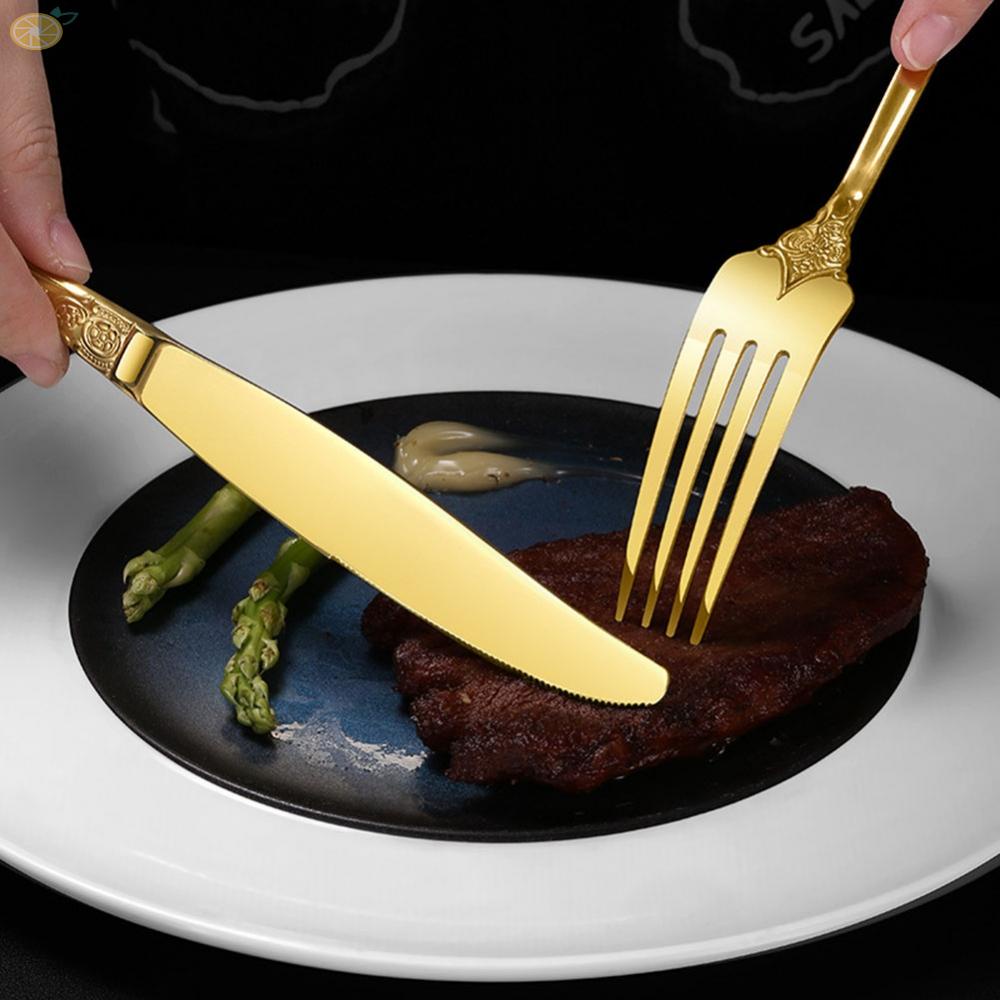 【VARSTR】Dinner Fork Polished Reliable Rust Resistant Sliver Stainless Steel Vintage