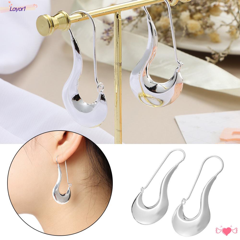 Layor1 Khuyên Tai Dạng Vòng Dài Xỏ Lỗ Thời Trang Cho Nữ