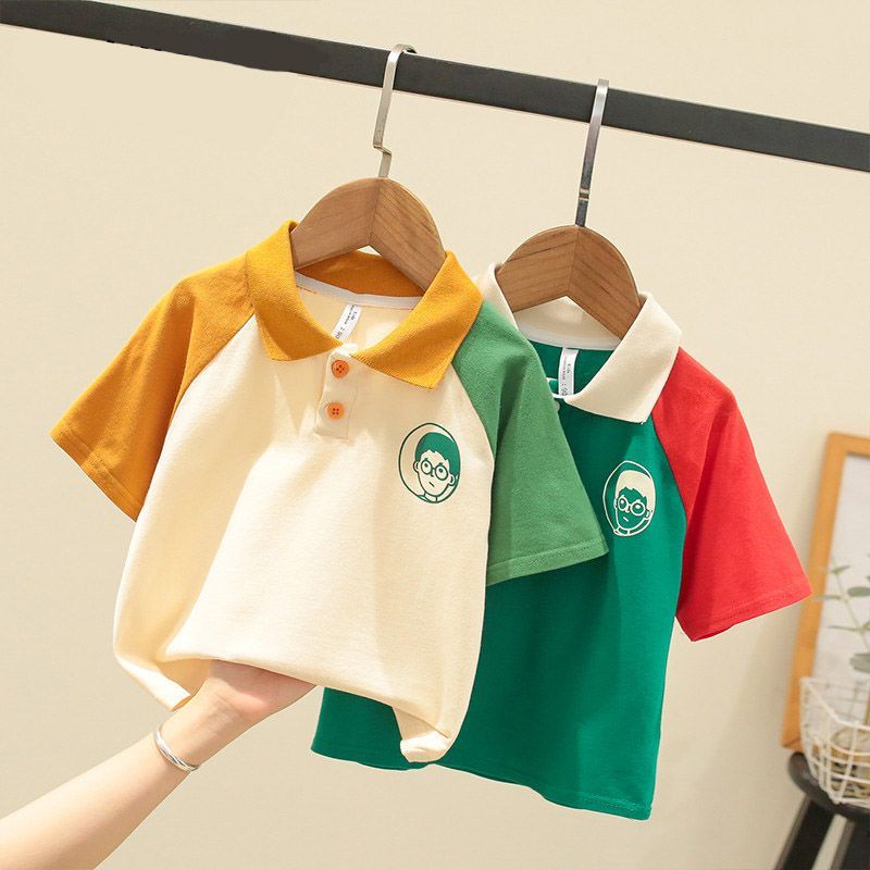 Áo Thun Polo Ngắn Tay Thoáng Khí Họa Tiết Hoạt Hình Thời Trang Cho Trẻ Em Trai