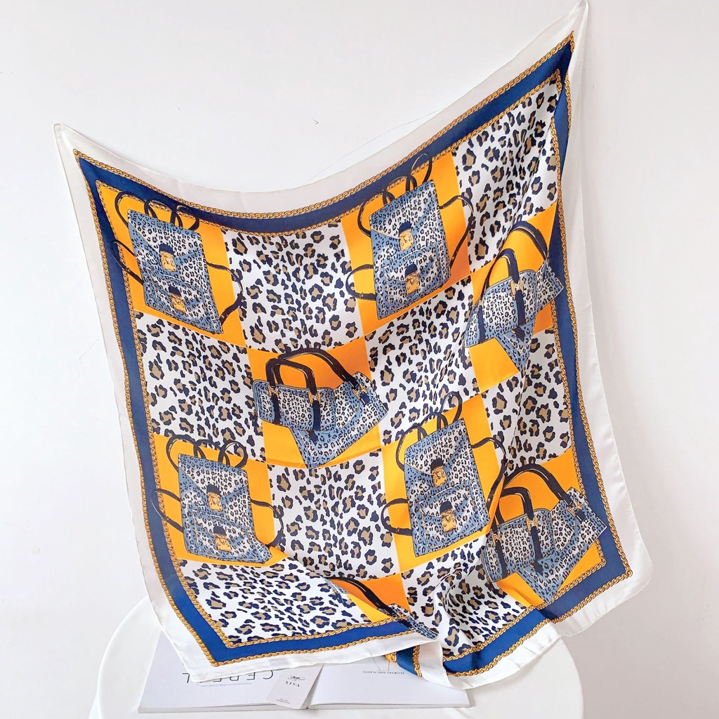 Khăn Quàng Cổ Lụa Mỏng Dáng Vuông Nhỏ 90 * 90cm Phong Cách Âu Mỹ Thời Trang Xuân Hè Cho Nữ