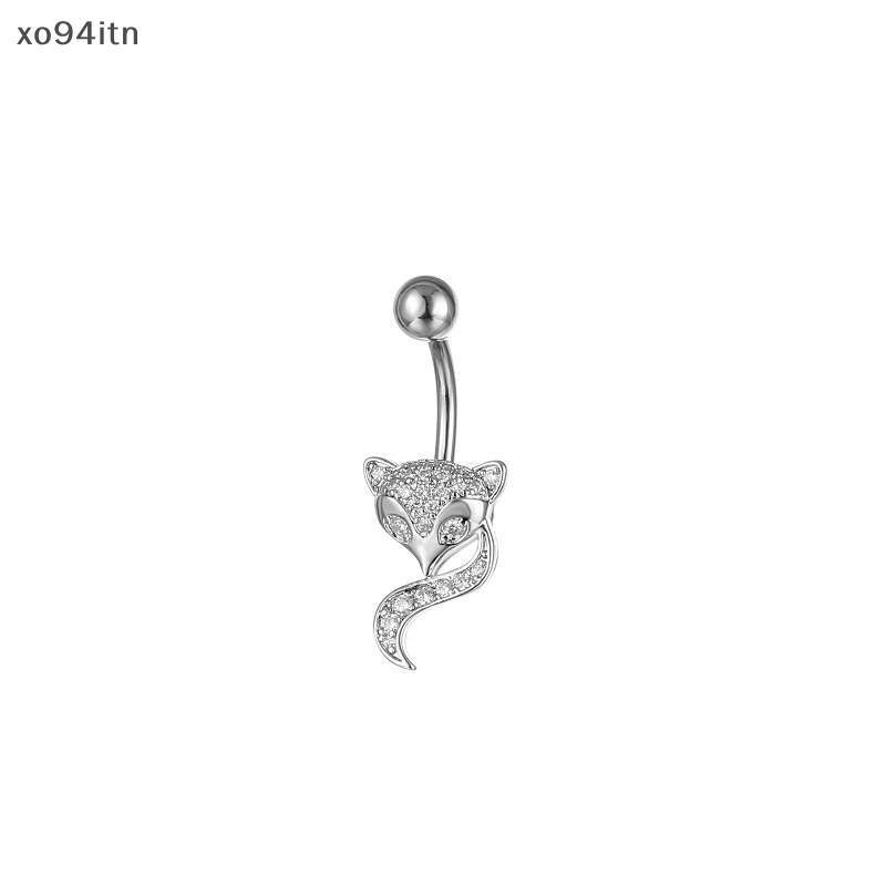Khuyên Rốn Đính Đá Zircon Hình Con Cáo Quyến Rũ Thời Trang Cho Nam Nữ