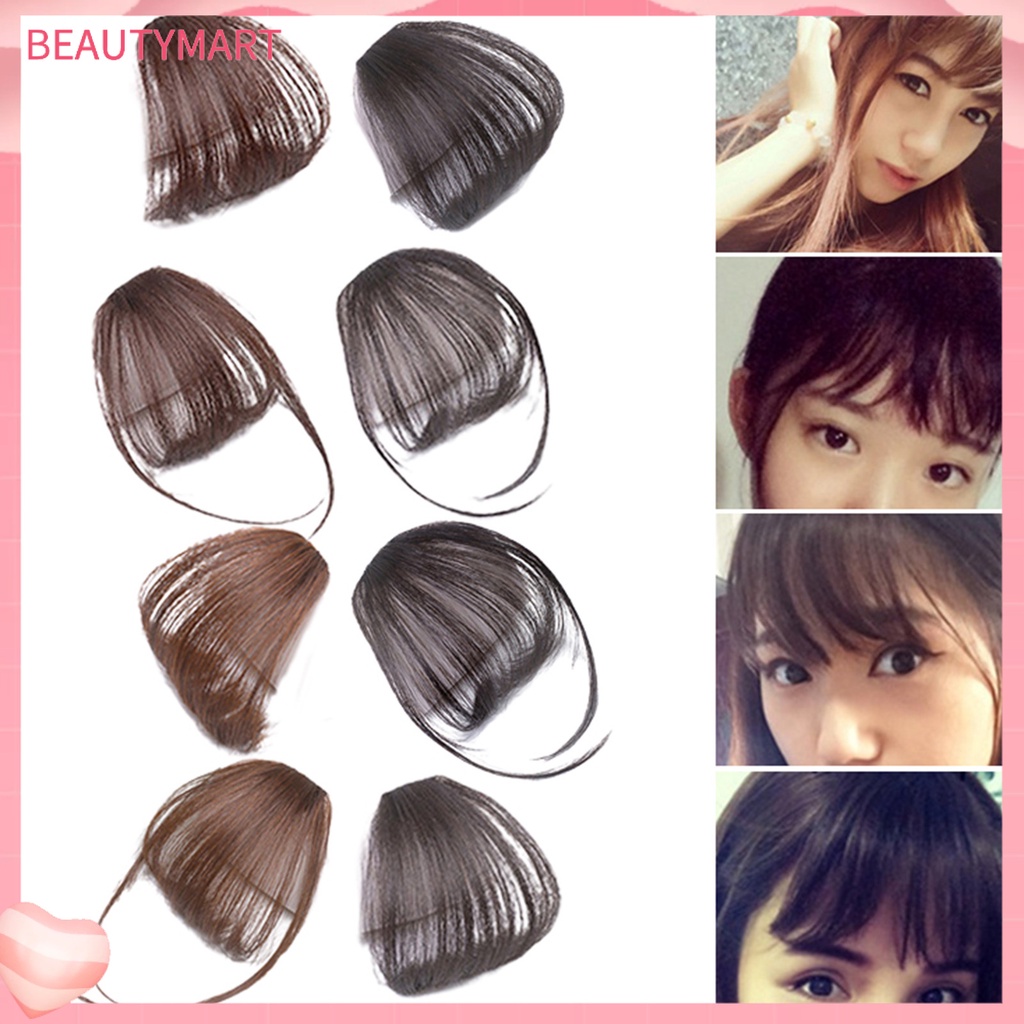 [beautymart] Tóc Mái Giả Màu Sắc Tươi Sáng Thân Thiện Với Làn Da Không Đường May Trang Trí Cho Nữ Giới