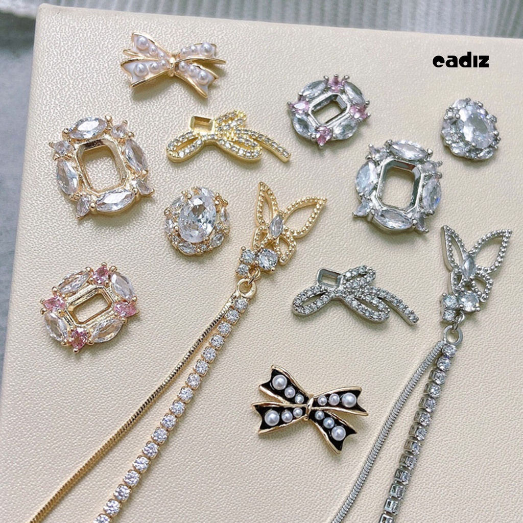 Phụ Kiện Tua Rua Hình Bướm 3D Nhiều Hình Dạng Đính Đá Zircon Sang Trọng Trang Trí Móng Tay