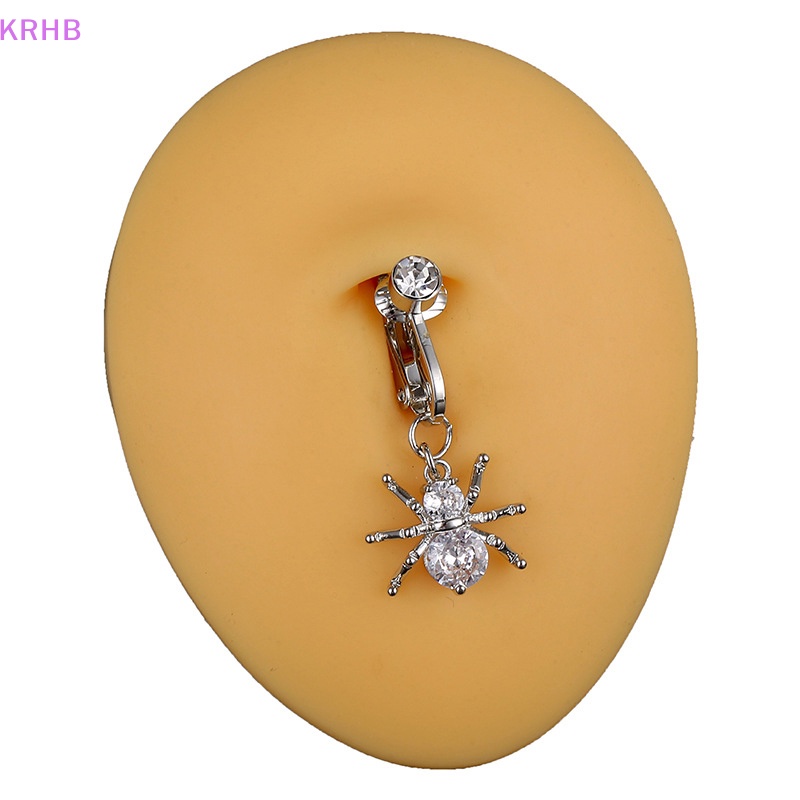 Khuyên Rốn Hình Nhện Không Cần Đục Lỗ Bằng Đồng Đính Đá Zircon Gợi Cảm Mới