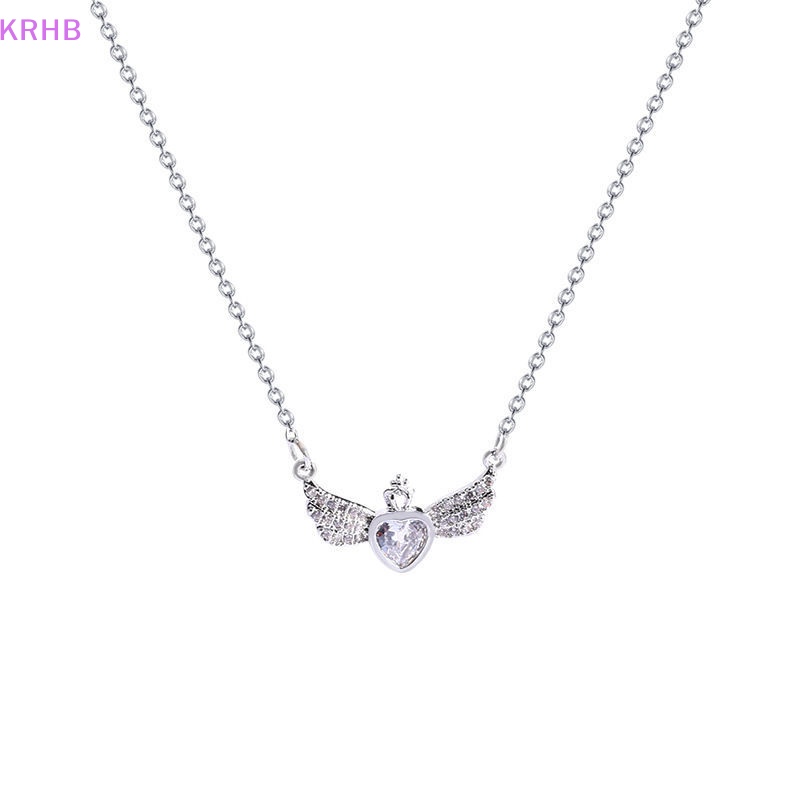 Vòng cổ Mặt Trái Tim Đôi Cánh Đính Đá Pha Lê Thời Trang Dành Cho Nữ Mới