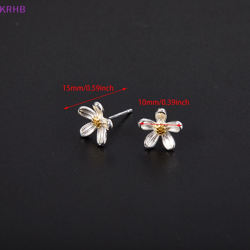 1 Đôi Bông Tai Mạ Bạc Hình Hoa Phong Cách Hàn Quốc Dành Cho Nữ Mới