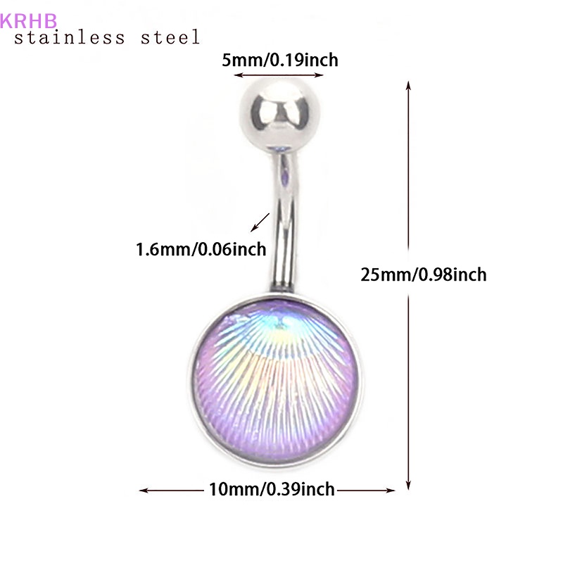 Khuyên Rốn Tròn Bằng Thép Không Gỉ Nhiều Màu Sắc Thời Trang Cho Nữ Mới