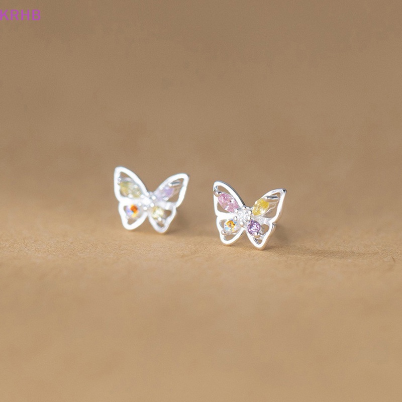 1 Đôi Khuyên Tai Dạng Xoắn Ốc Đính Kim Cương Hình Bướm Nhiều Màu Cho Nữ Mới