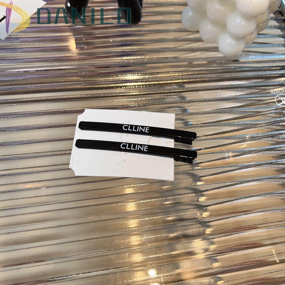 Kẹp Tóc Bên Hông Hình Cô Gái DANILO Cá Tính Đáng Yêu|Kẹp Tóc Màu Đen In Chữ Thời Trang Cho Nữ