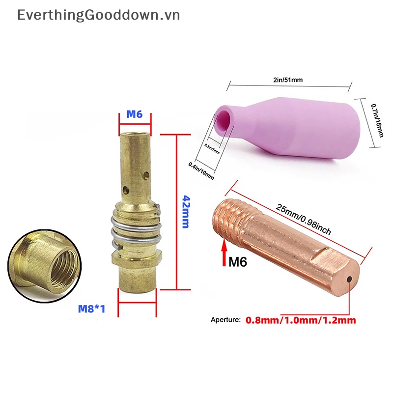 Bộ 13 Đầu Khò Gas 0.8 / 1.0 / 1.2mm Cho Máy Hàn 15AK MIG