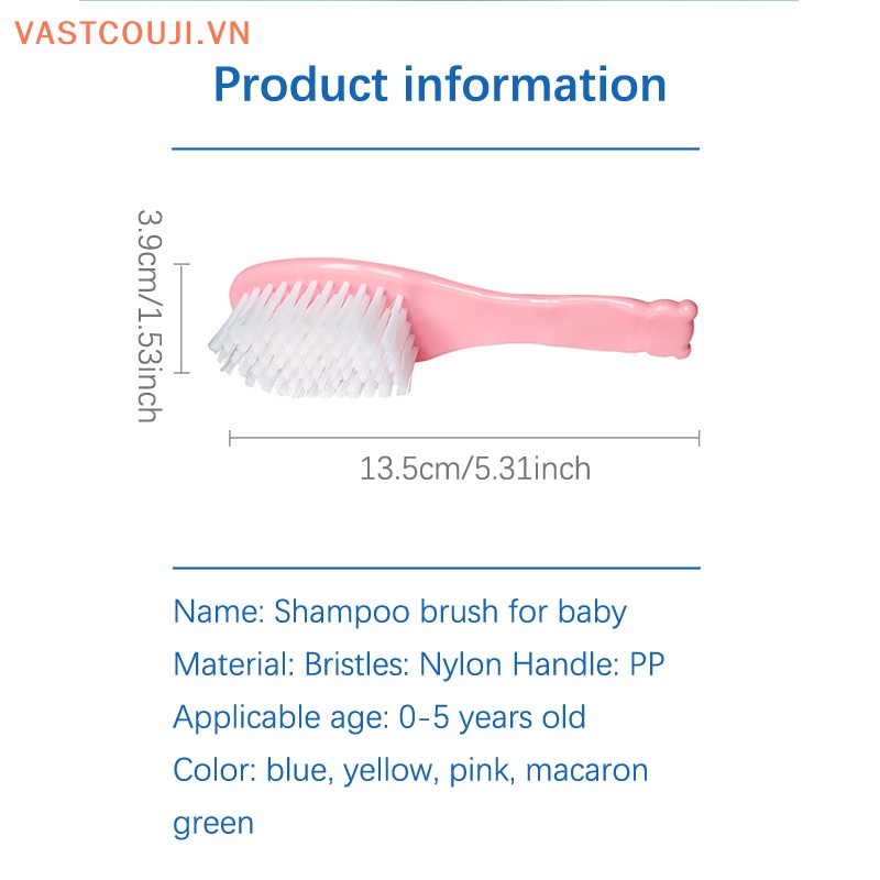 Lược Chải Tóc Bằng Nylon Mềm Tay Cầm Hình Gấu Dễ Thương Cho Bé Sơ Sinh