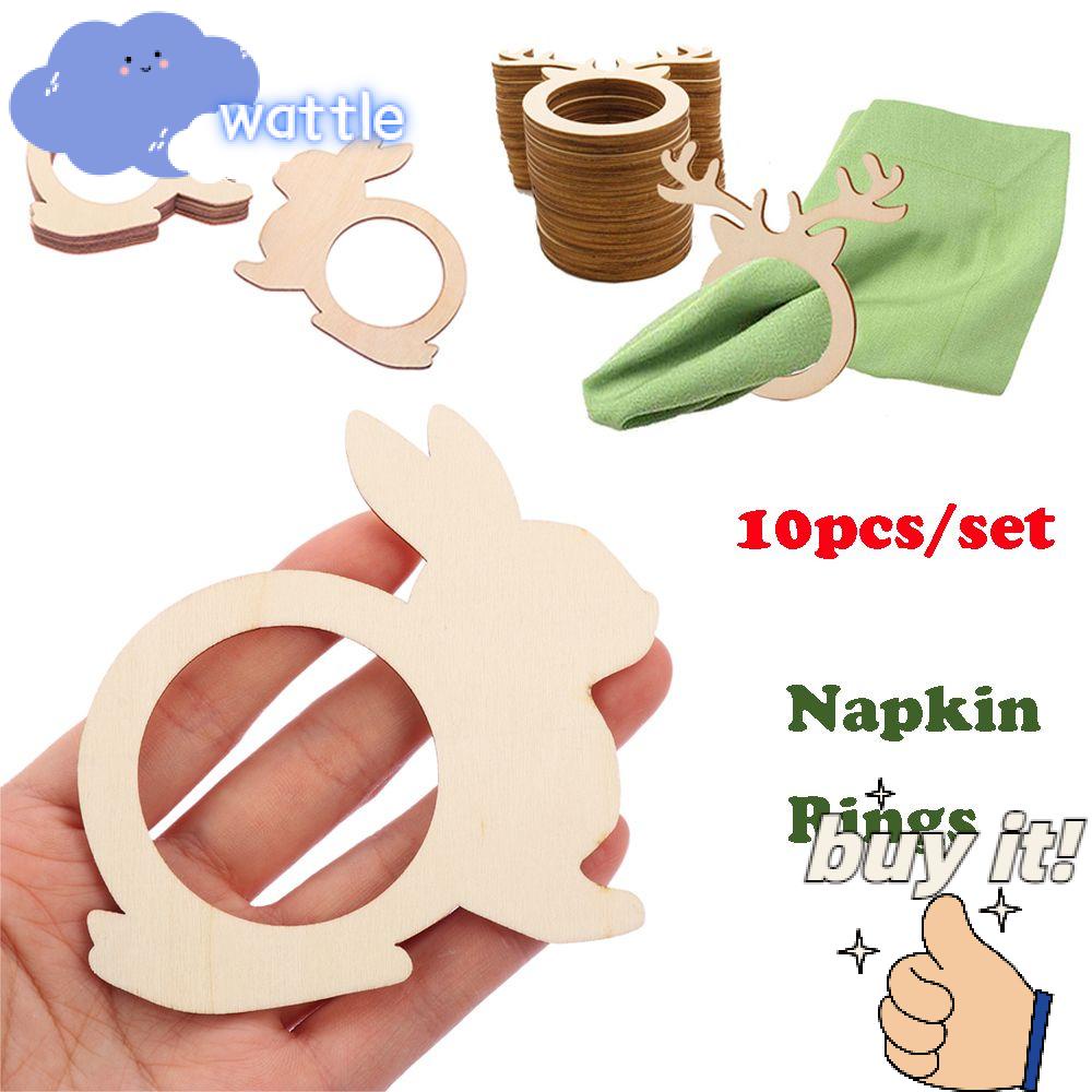 Bộ 10 Vòng Nhẫn Gỗ Treo Khăn Ăn Trang Trí Nhà Bếp / Quán Bar / Tiệc Sinh Nhật DIY