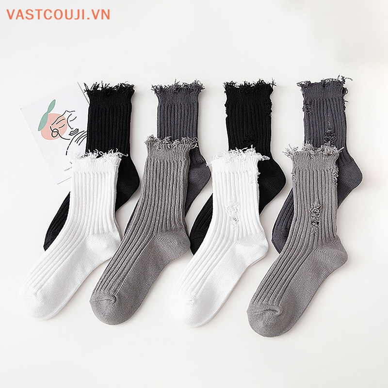 Vớ Đan Len Rách Phong Cách Harajuku Đường Phố Thời Trang Cho Nữ