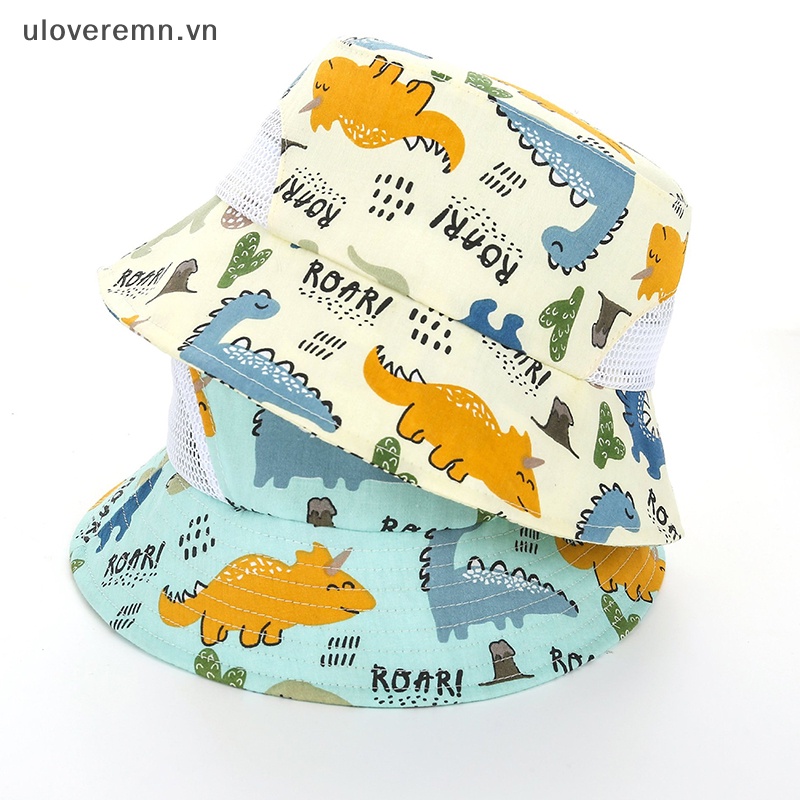 Mũ Tai Bèo Phối Lưới Thoáng Khí Chống Nắng In Họa Tiết Hoạt Hình Dễ Thương Thời Trang Mùa Hè Cho Bé
