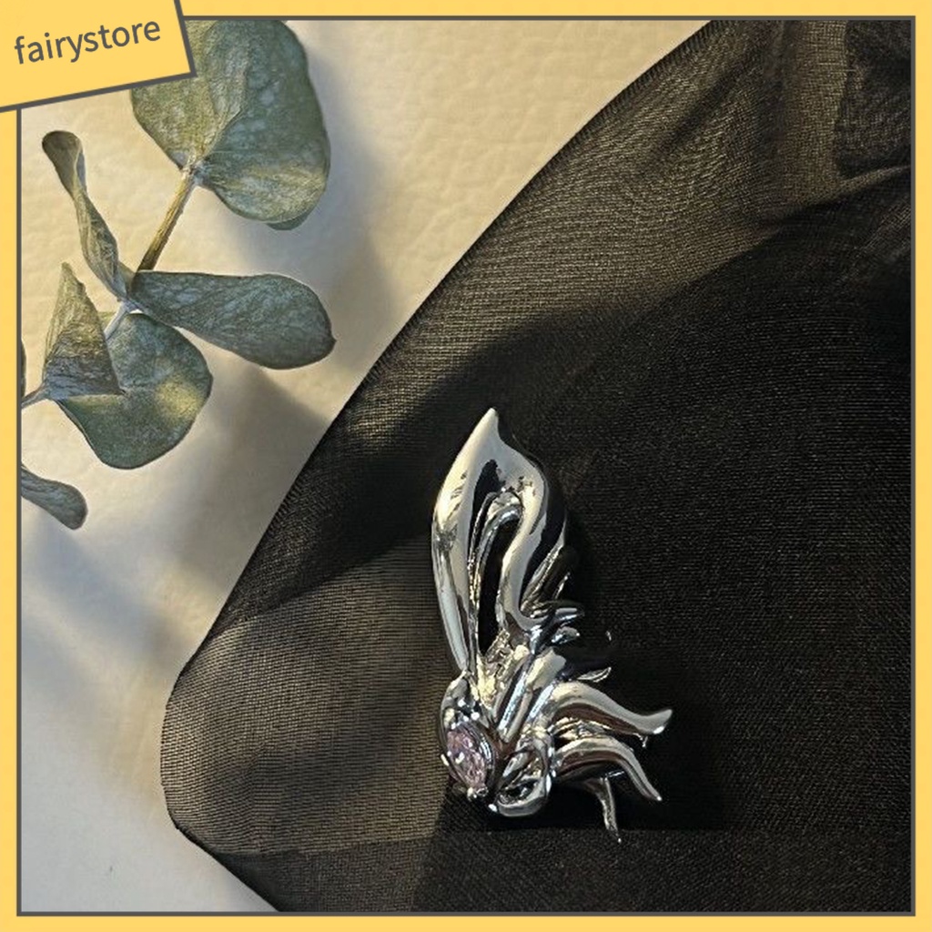 1 Đôi Khuyên Kẹp Vành Tai Không Xỏ Lỗ Hình Bướm Phong Cách Punk