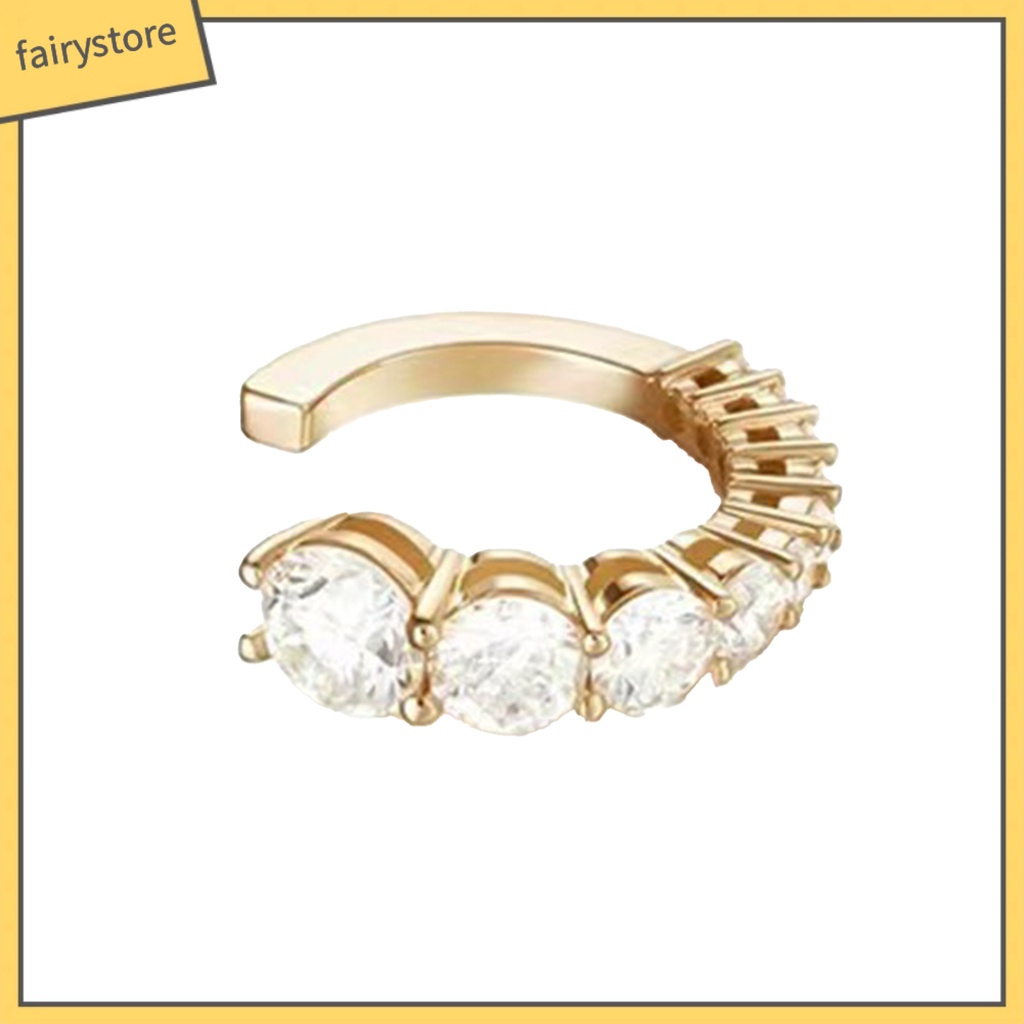 [FRO] 1 Khuyên Tai Dạng Kẹp Thiết Kế Kim Cương Giả Lấp Lánh Nhiều Lớp Dễ Phối Đồ Màu Sắc Sống Động Không Cần Khoan Lỗ Thích Hợp Làm Quà Tặng Trang Sức Nữ