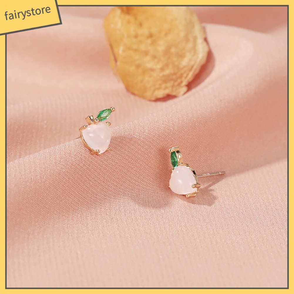 Bông Tai Hình Trái Cây Đính Đá Lấp Lánh Thời Trang Cho Nữ