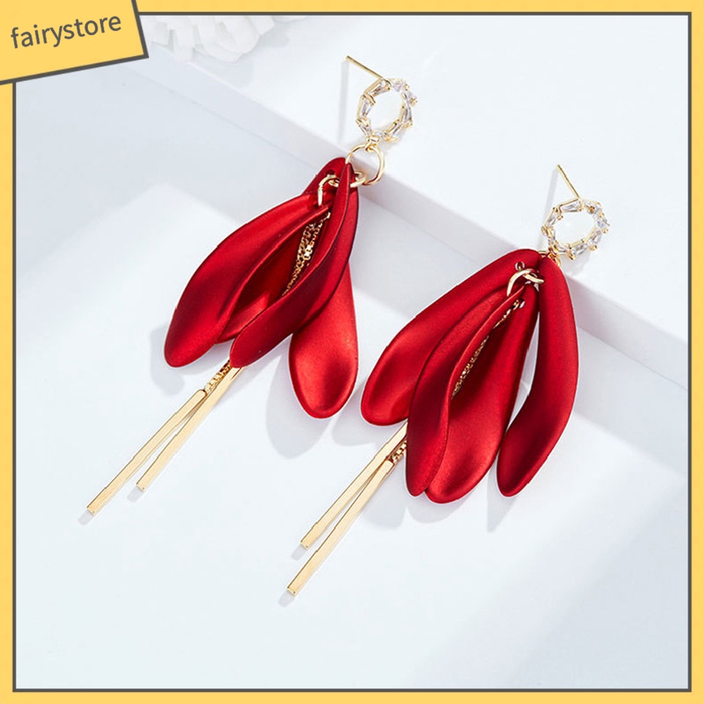 1 Đôi Bông Tai Hình Học Dáng Dài Đính Đá Zircon Phong Cách Hàn Quốc Thanh Lịch