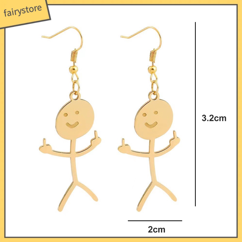 [FRO] 1 Đôi Bông Tai Móc Hình Học Mạ Điện Thủ Công Trang Trí Mắt Vui Nhộn Phong Cách Punk Thời Trang Cho Nữ