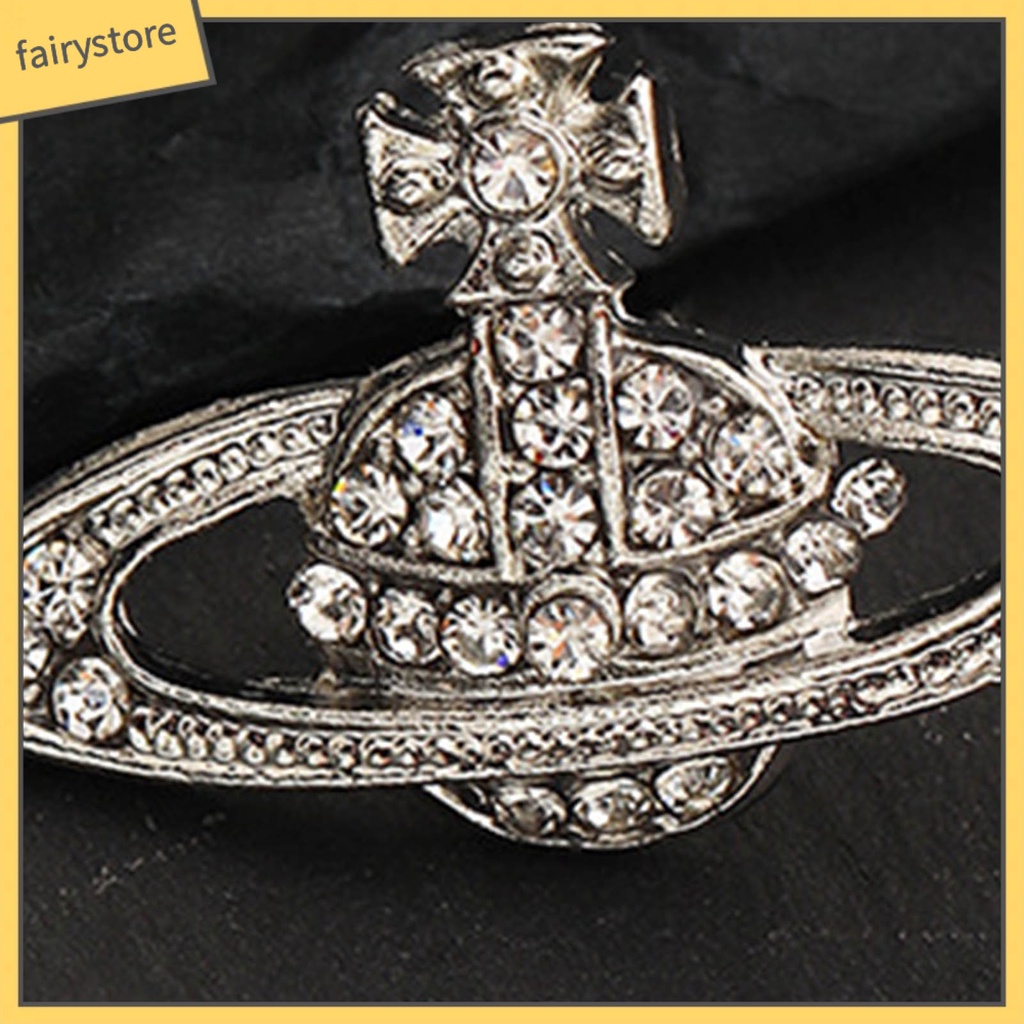 1 Đôi Bông Tai Hình Hành Tinh Đính Đá Lấp Lánh Phong Cách Hàn Quốc