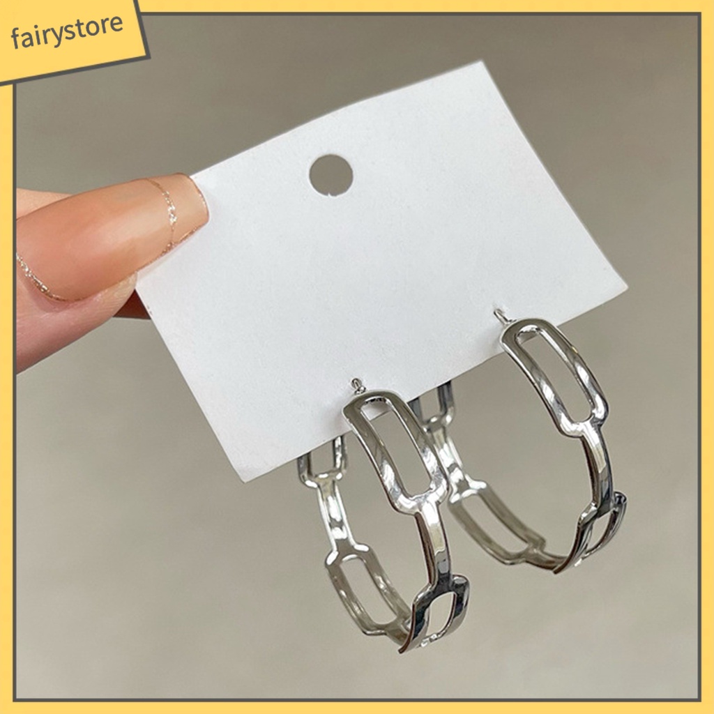 1 Đôi Bông Tai Tròn Rỗng Phong Cách Hàn Quốc