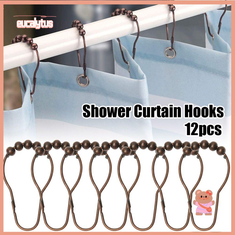 Bộ 12 Móc Treo Rèm Nhà Tắm Tháo Được