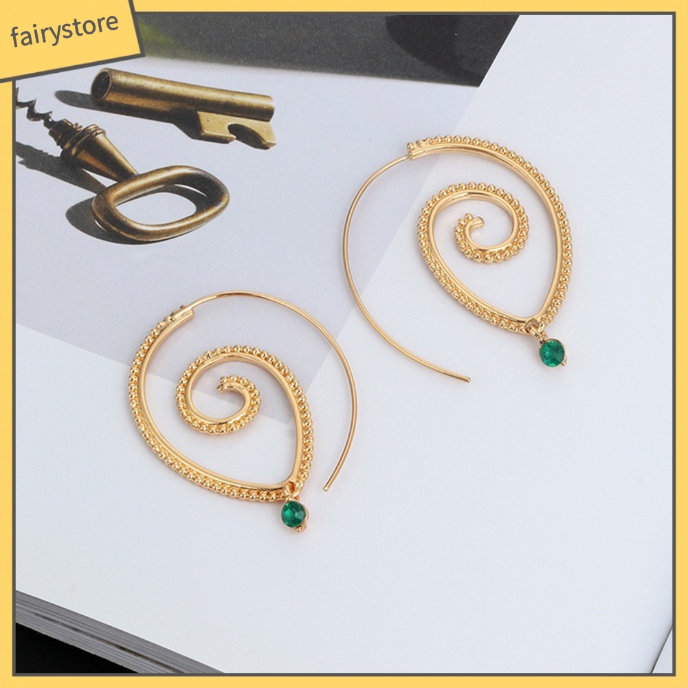 Bông Tai Hình Giọt Nước Xoắn Ốc Độc Đáo Dành Cho Nữ