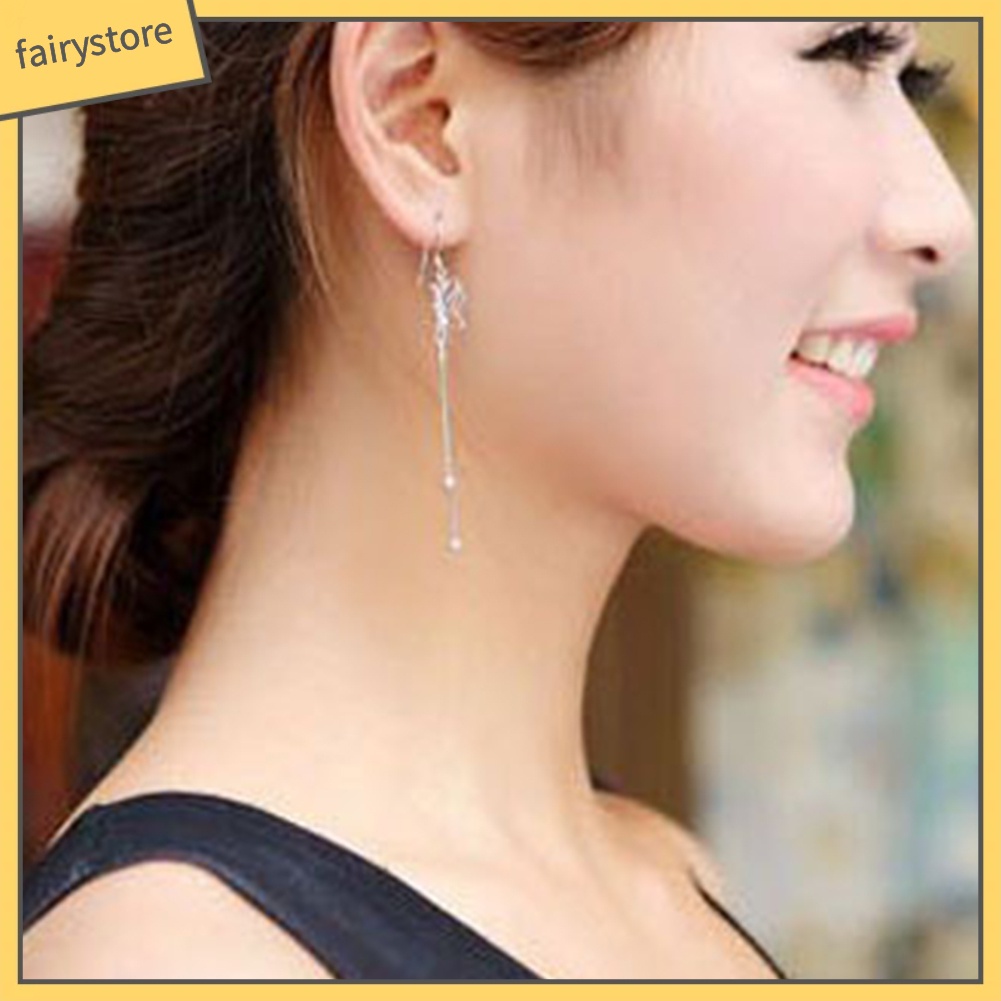 Bông Tai Dáng Dài Hình Bướm Rỗng Phối Tua Rua Thời Trang Dự Tiệc Cho Nữ