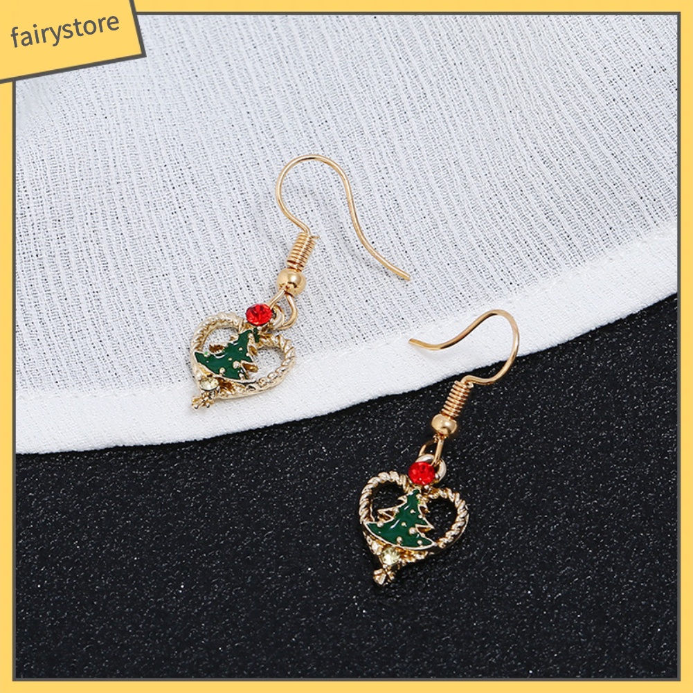 Bông Tai Hình Cây Thông Đính Đá Thời Trang Dành Cho Nữ