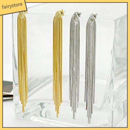 [FRO] Bông Tai Tua Rua Hình Rắn Phối Dây Xích Dài Sau Lưng Tiệc Cưới Cocktail Dành Cho Nữ