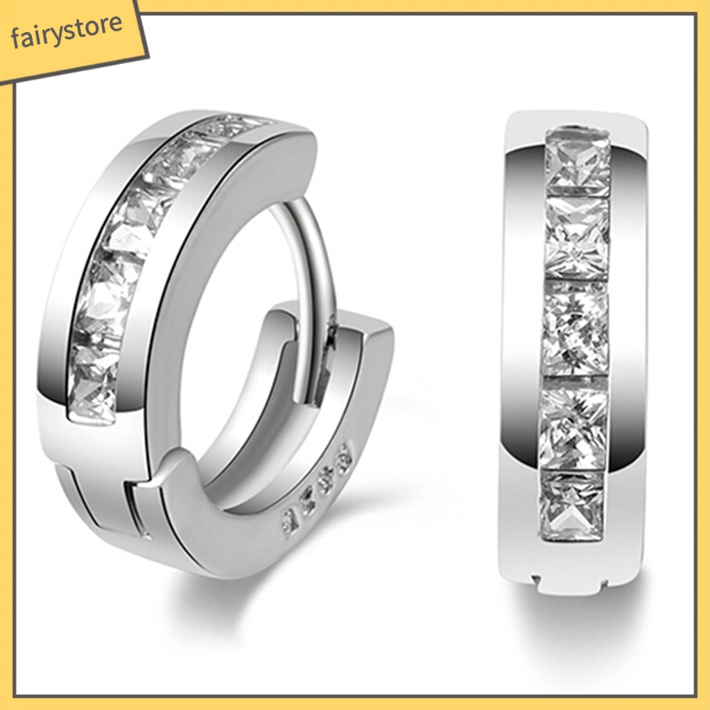 Bông Tai Mạ Bạc Đính Đá Lấp Lánh Thời Trang Dự Tiệc