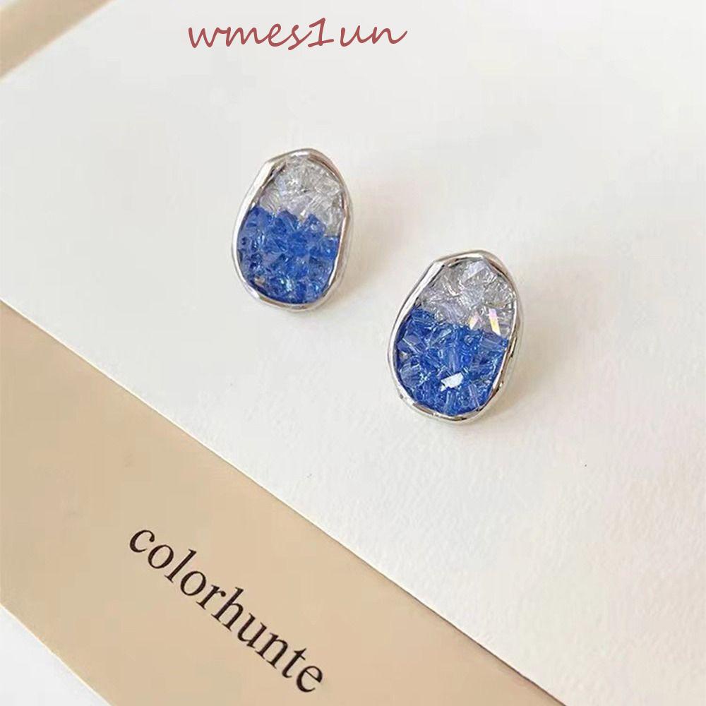 Bông Tai Kim Loại Màu Gradient WMES15H Phong Cách Hàn Quốc Thời Trang Cho Nữ