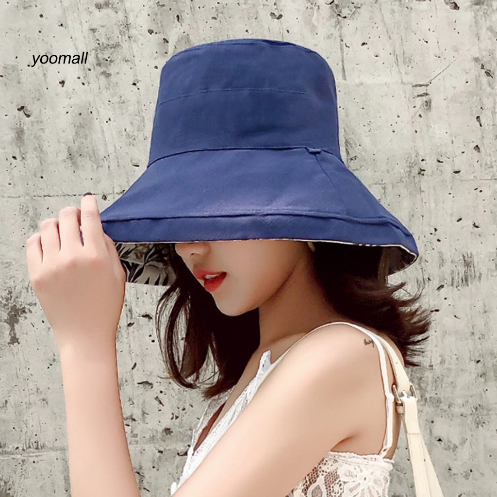 Mũ Vành Tròn Dây Rút Hai Mặt Thời Trang Mùa Hè Cho Nữ